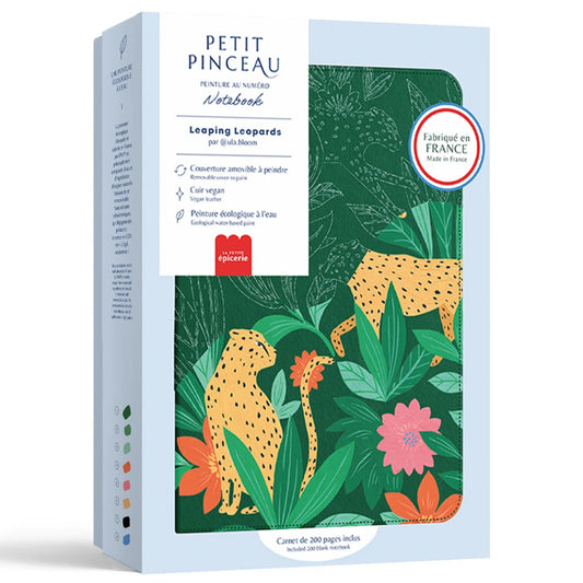 Carnet à peindre - Notebook peinture au numéro - Petit Pinceau - Leaping Leopards
