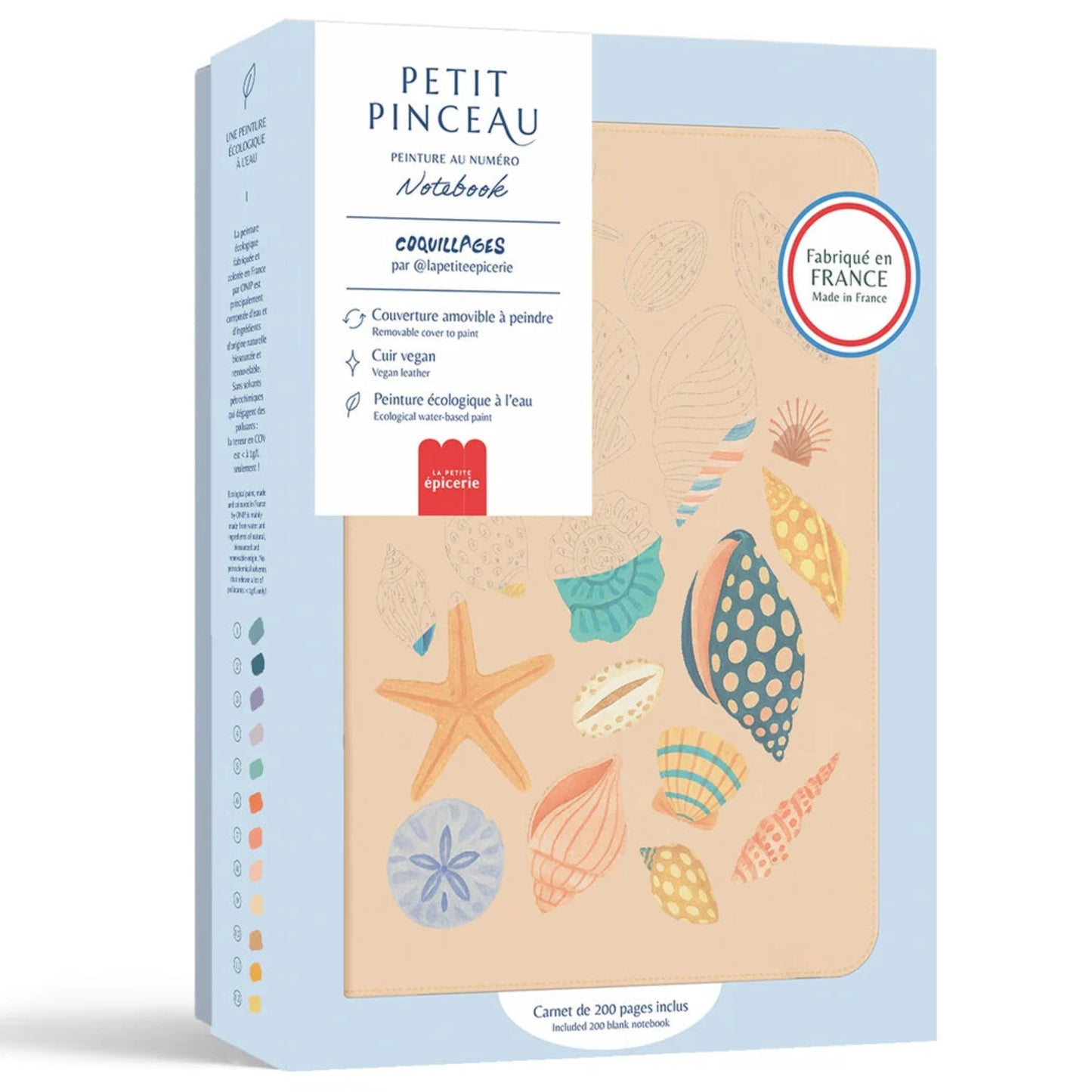 Carnet à peindre - Notebook peinture au numéro - Coquillage - La petite épicerie