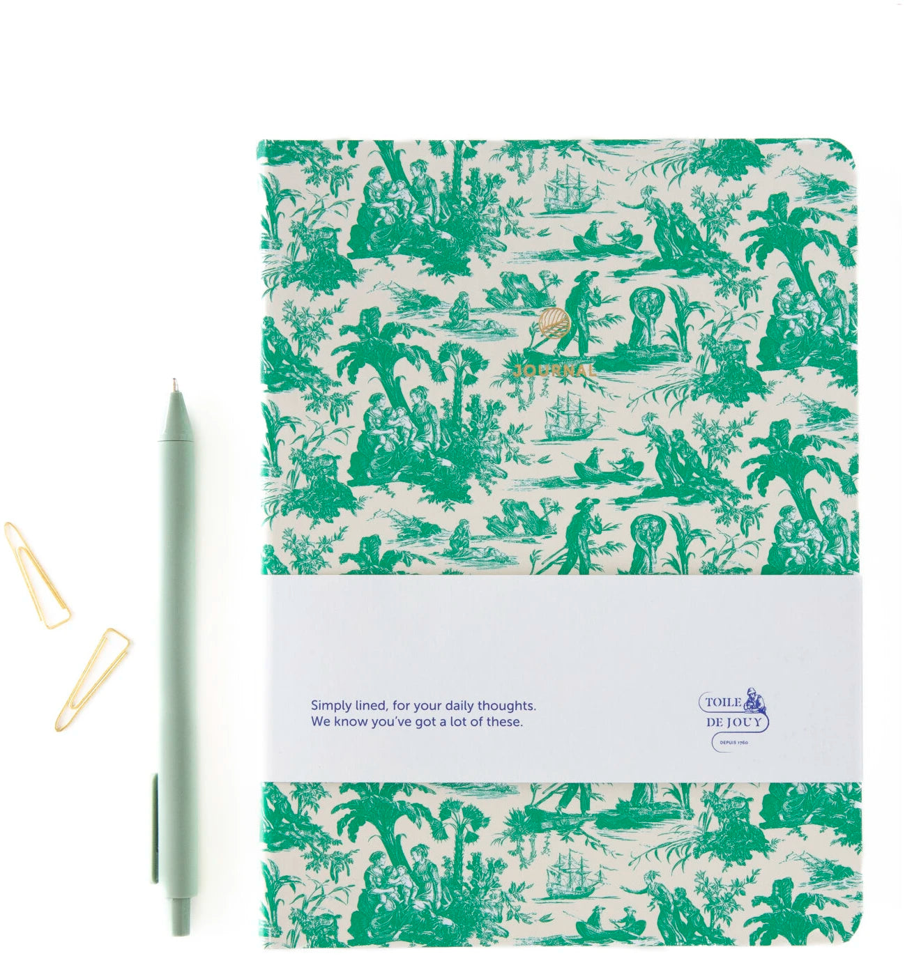 Carnet - Toile de Jouy vert - A-Journal Collection