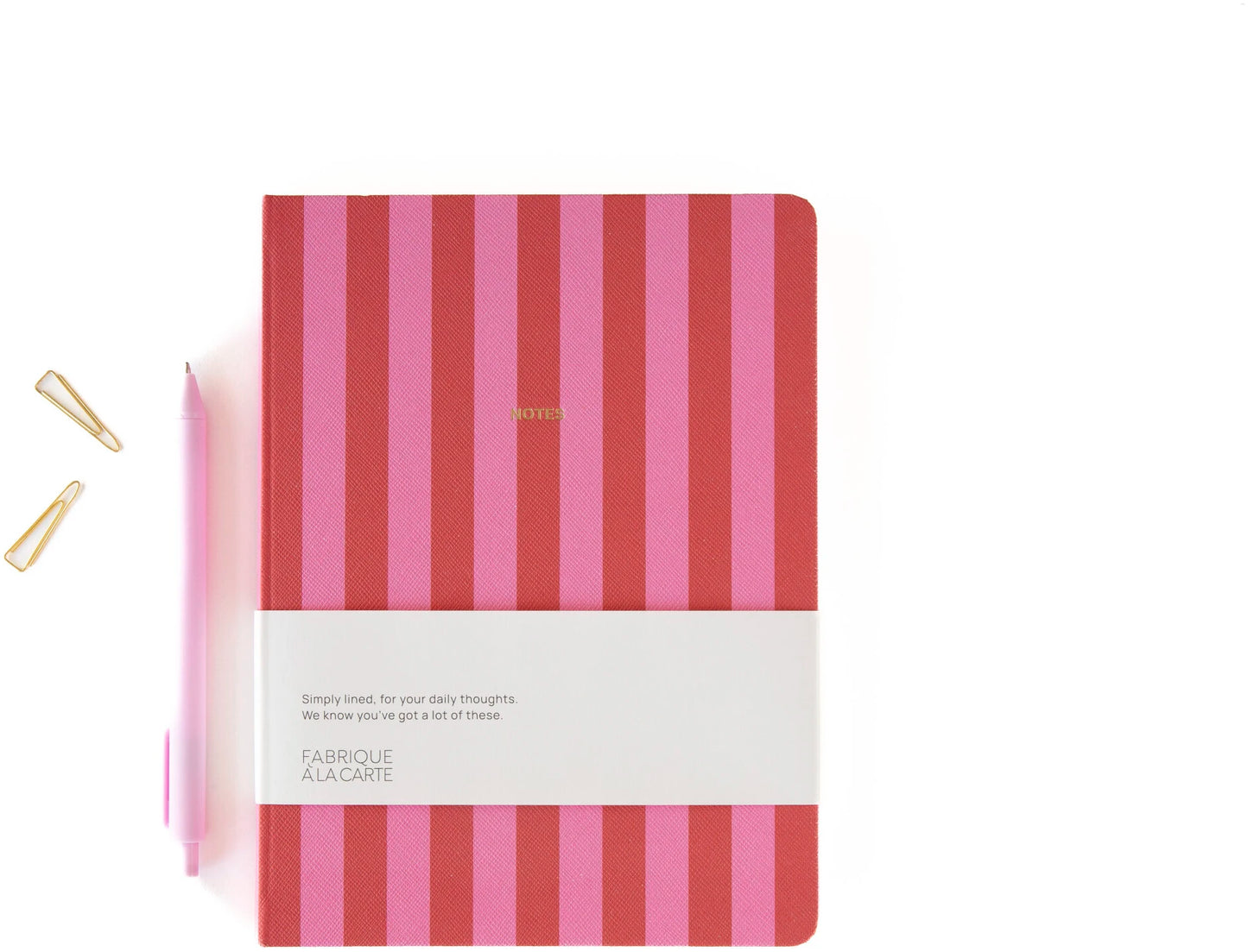 Carnet - Rayures rose - A-Journal Collection
