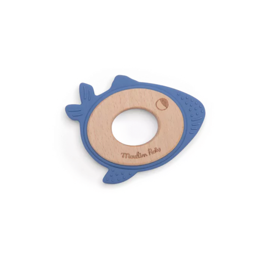 Anneau de dentition bois et silicone - Baleine - Les Aventures de Paulie - Moulin Roty