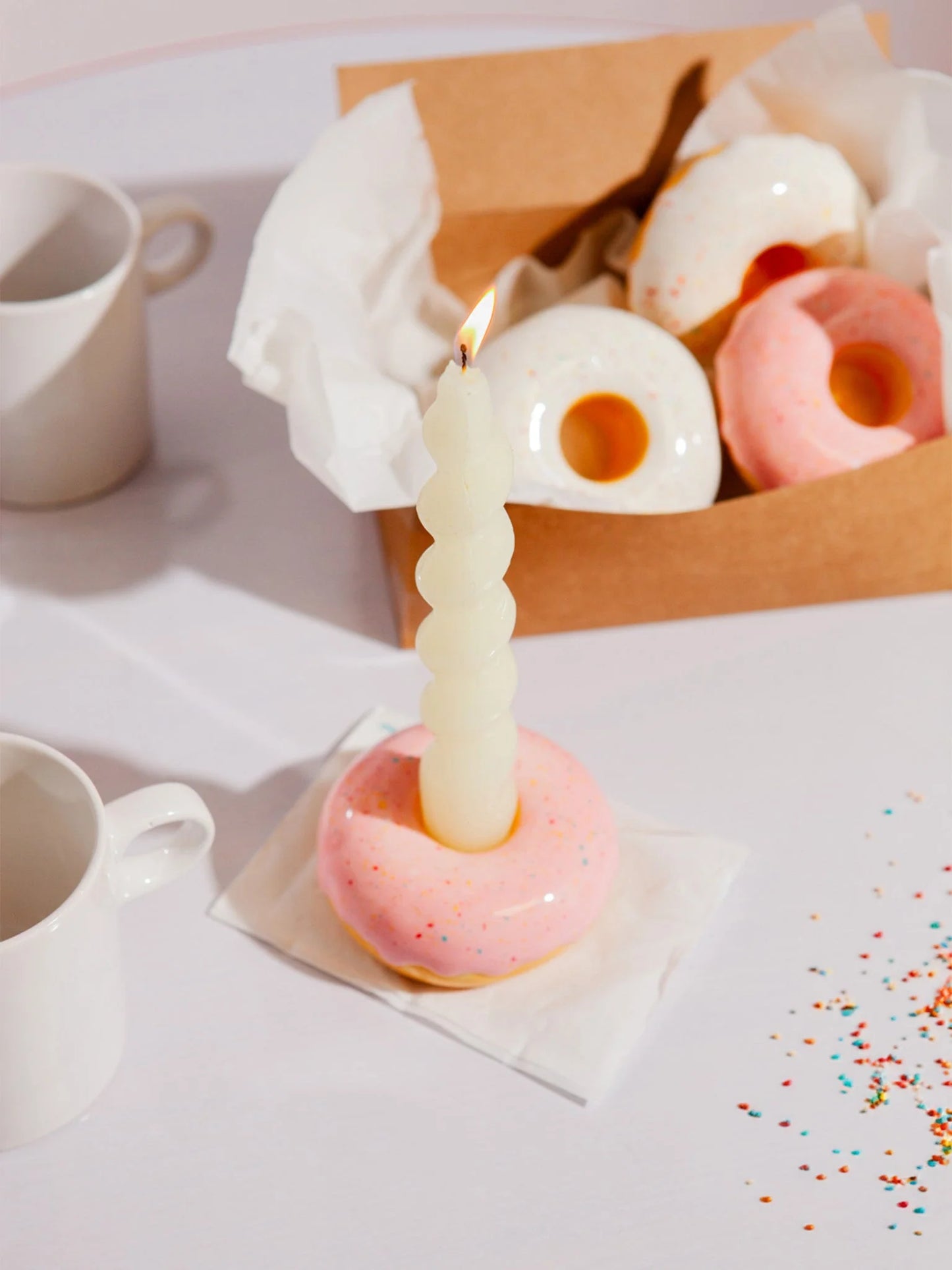 Bougeoir - Donut - Rose - DOIY
