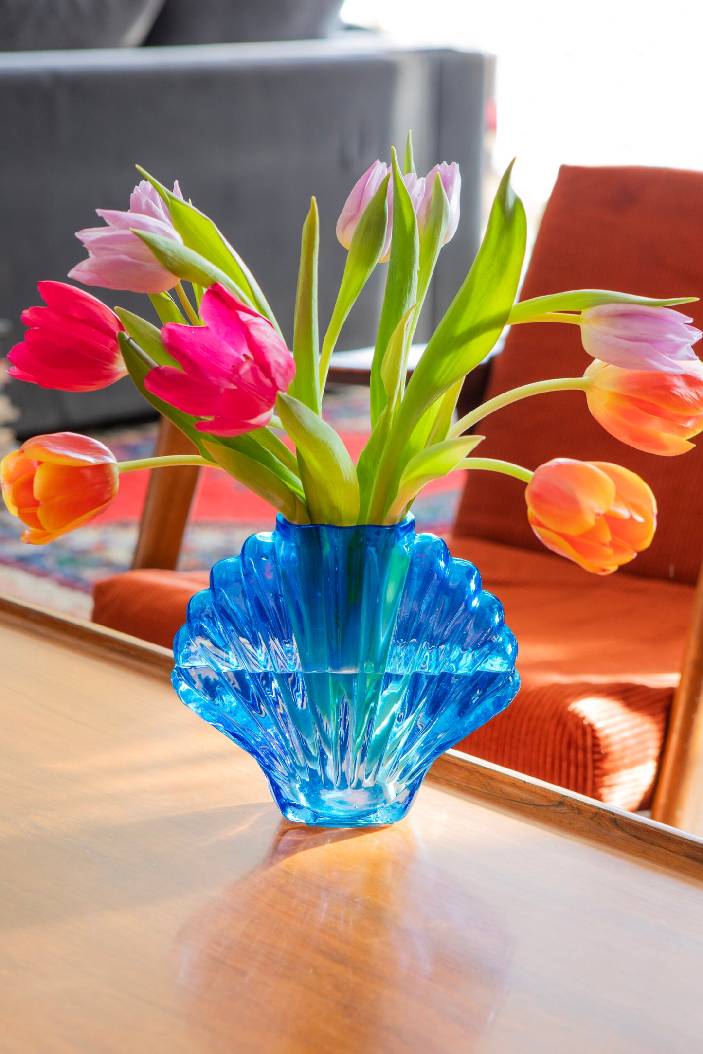 VASE SEASHELL BLUE - DOIY