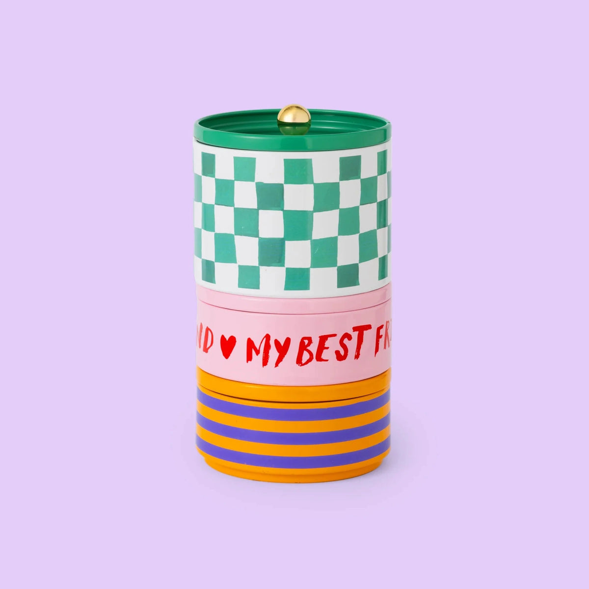 Pot à friandises empilable - Damier et Rayures – Eleanor Bowmer
