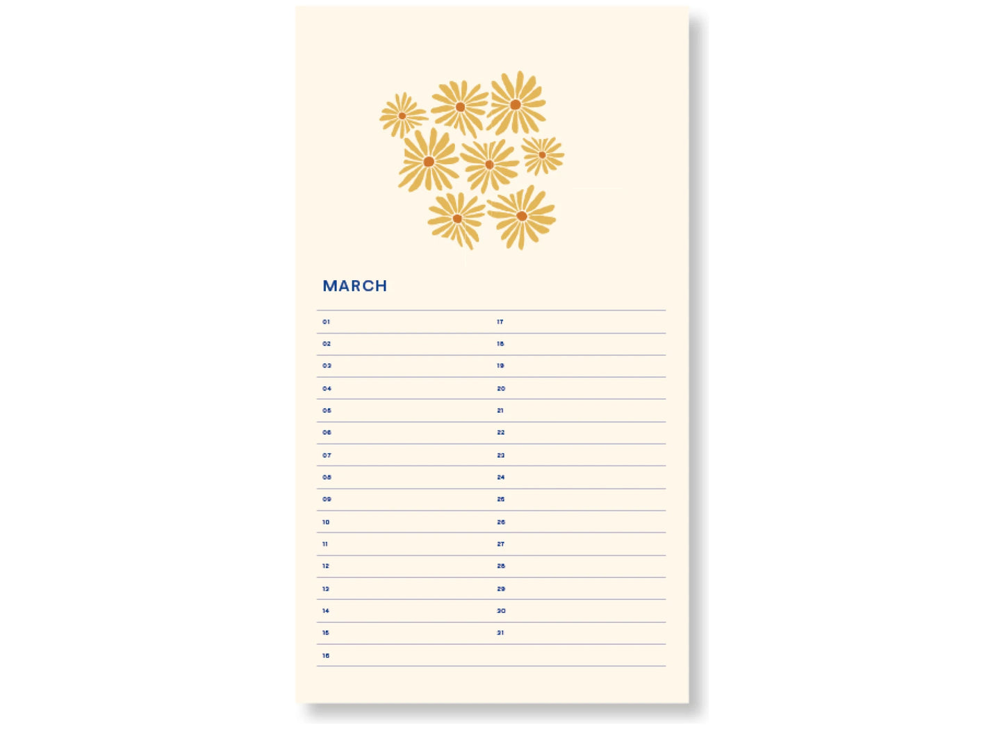 Calendrier Anniversaire – Soleil - A-Journal Collection