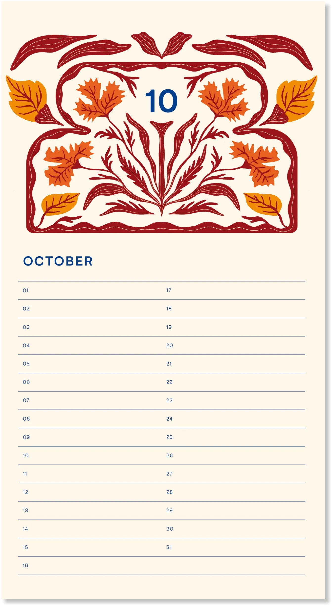 Calendrier d'anniversaires – Vase à fleurs - A-Journal Collection