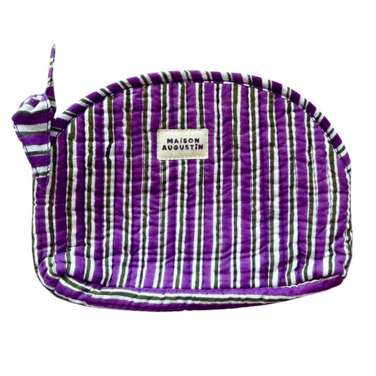 Trousse - Make up - Stripe - Purple - Maison Augustin