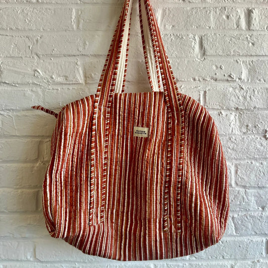 Sac - Week end - Stripe - Brown - Maison Augustin