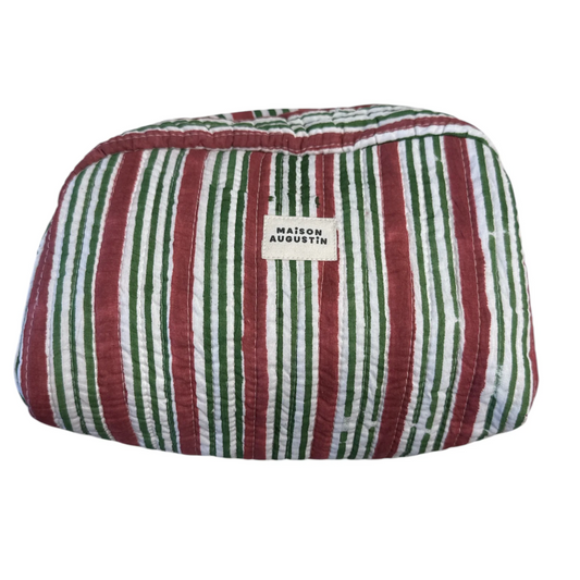 Trousse de toilette - Stripe - Brique - Maison Augustin