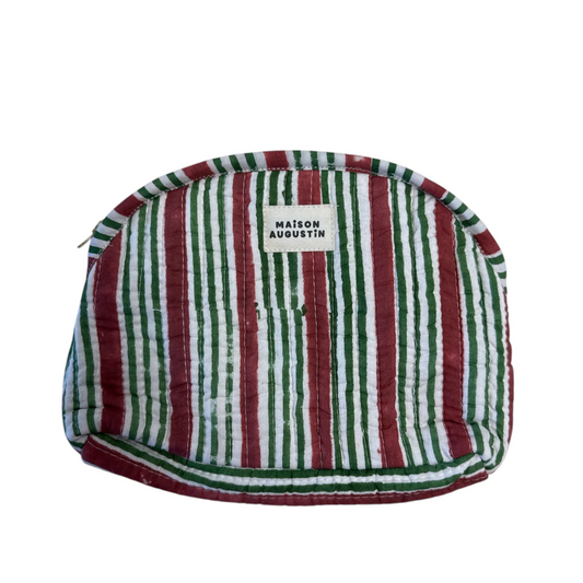 Trousse - Make up - Stripe - Brique - Maison Augustin