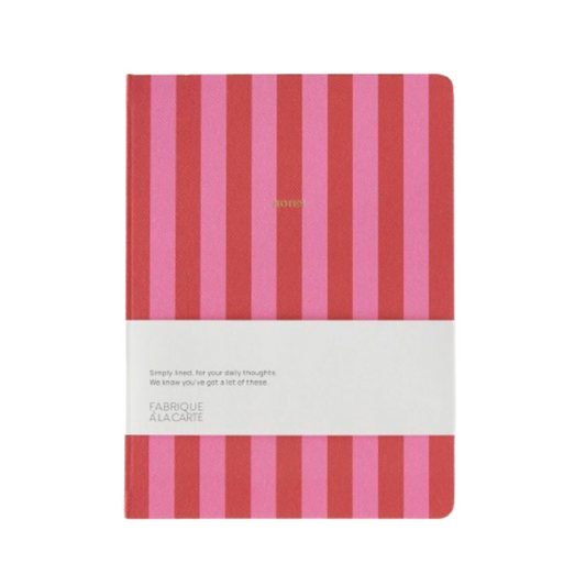 Carnet - Rayures rose - A-Journal Collection