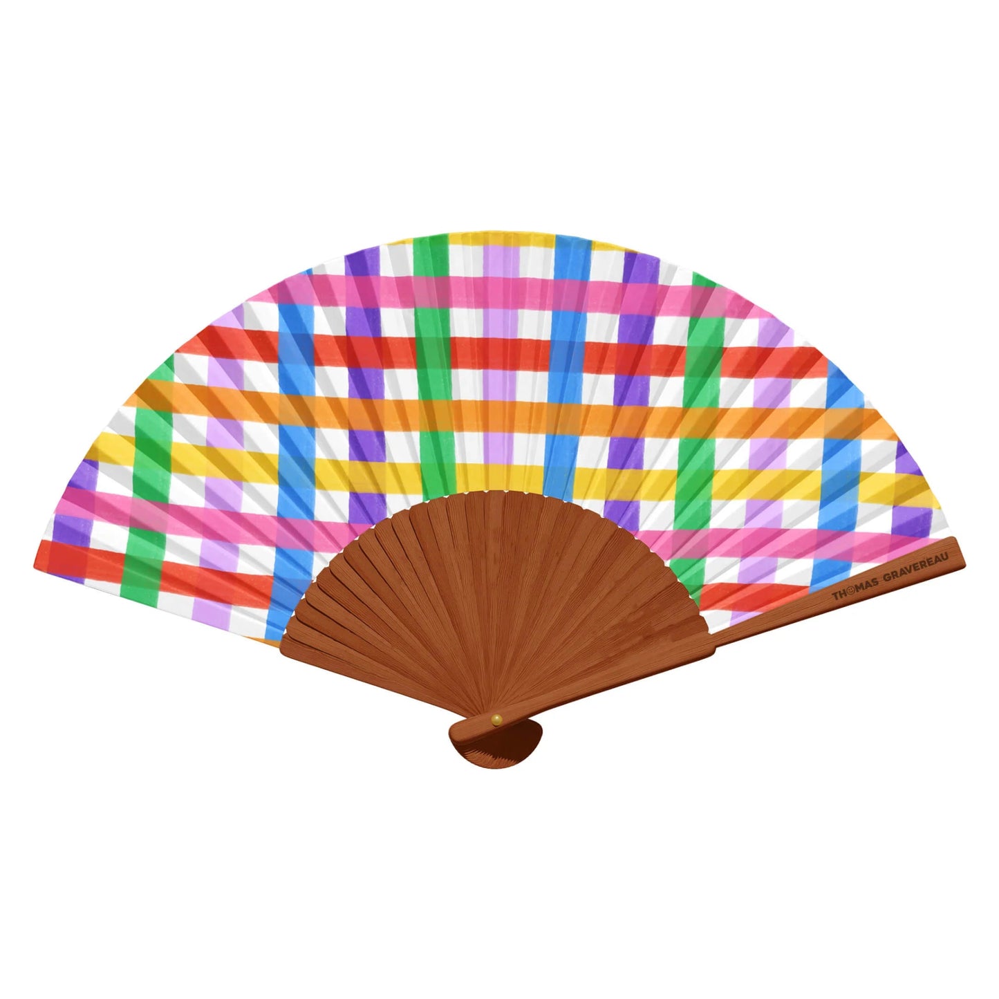 Éventail - Vichy multicolore - Thomas Gravereau