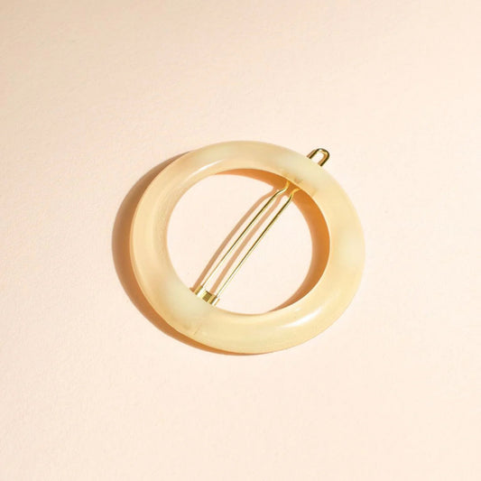 Barrette - ronde - ivoire - Bachca