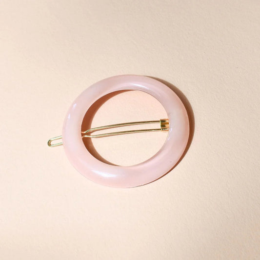 Barrette - ronde - Rose dragée - Bachca