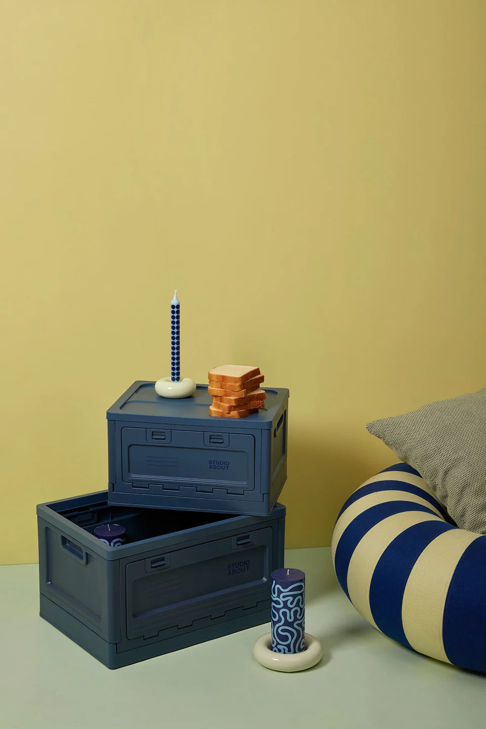 Boîte de rangement - Grande - Bleu foncé