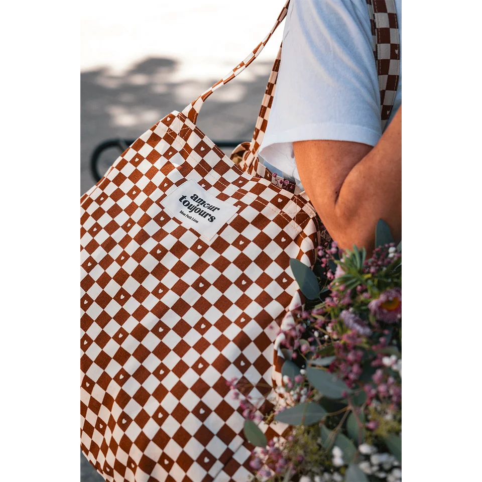 Cabas XXL - Damier Coeur - Mon petit Léon