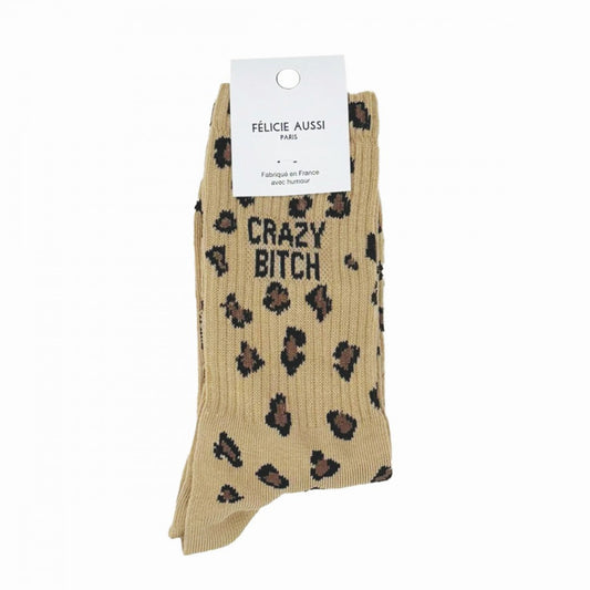 Chaussettes - Léopard - Crazy Bitch - Félicie aussi