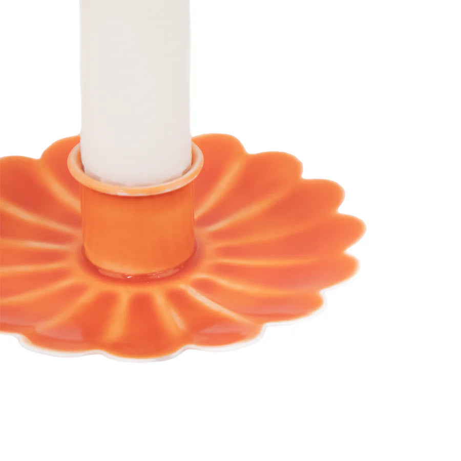 Porte-bougie - Floral orange - Helio Ferretti