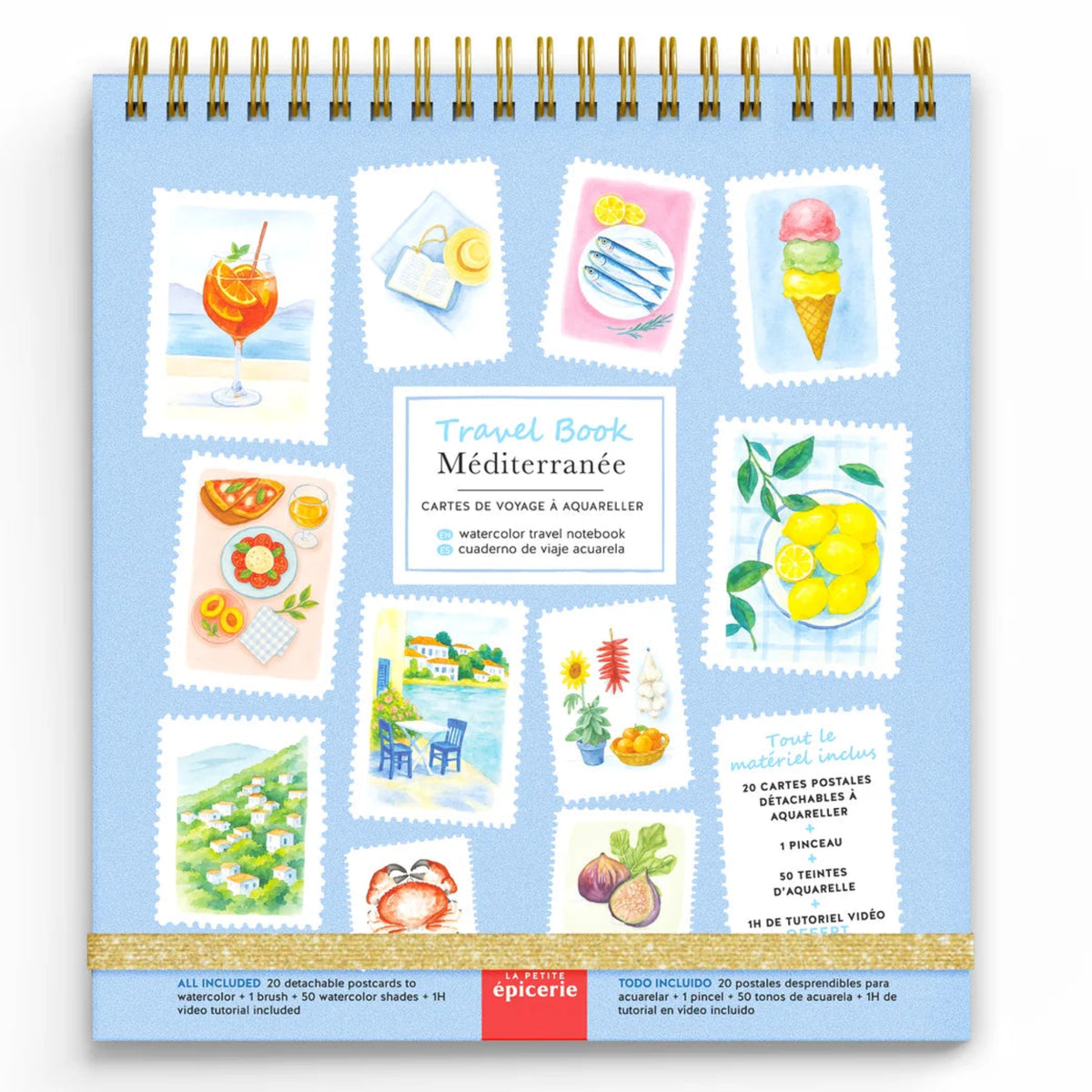 Travel Book - Carnet aquarelle - thème Méditerrannée - La petite épicerie
