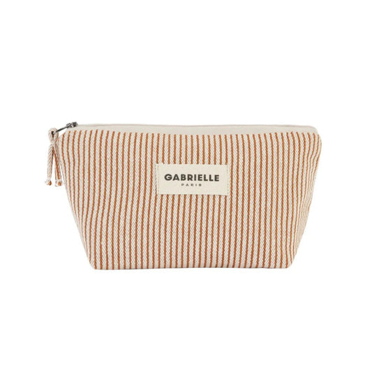 Trousse de beauté - Rayures argile - Gabrielle Paris