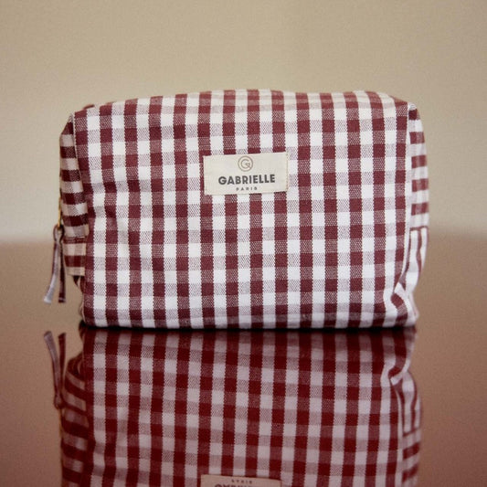 Trousse de toilette - Vichy bordeaux - Gabrielle Paris