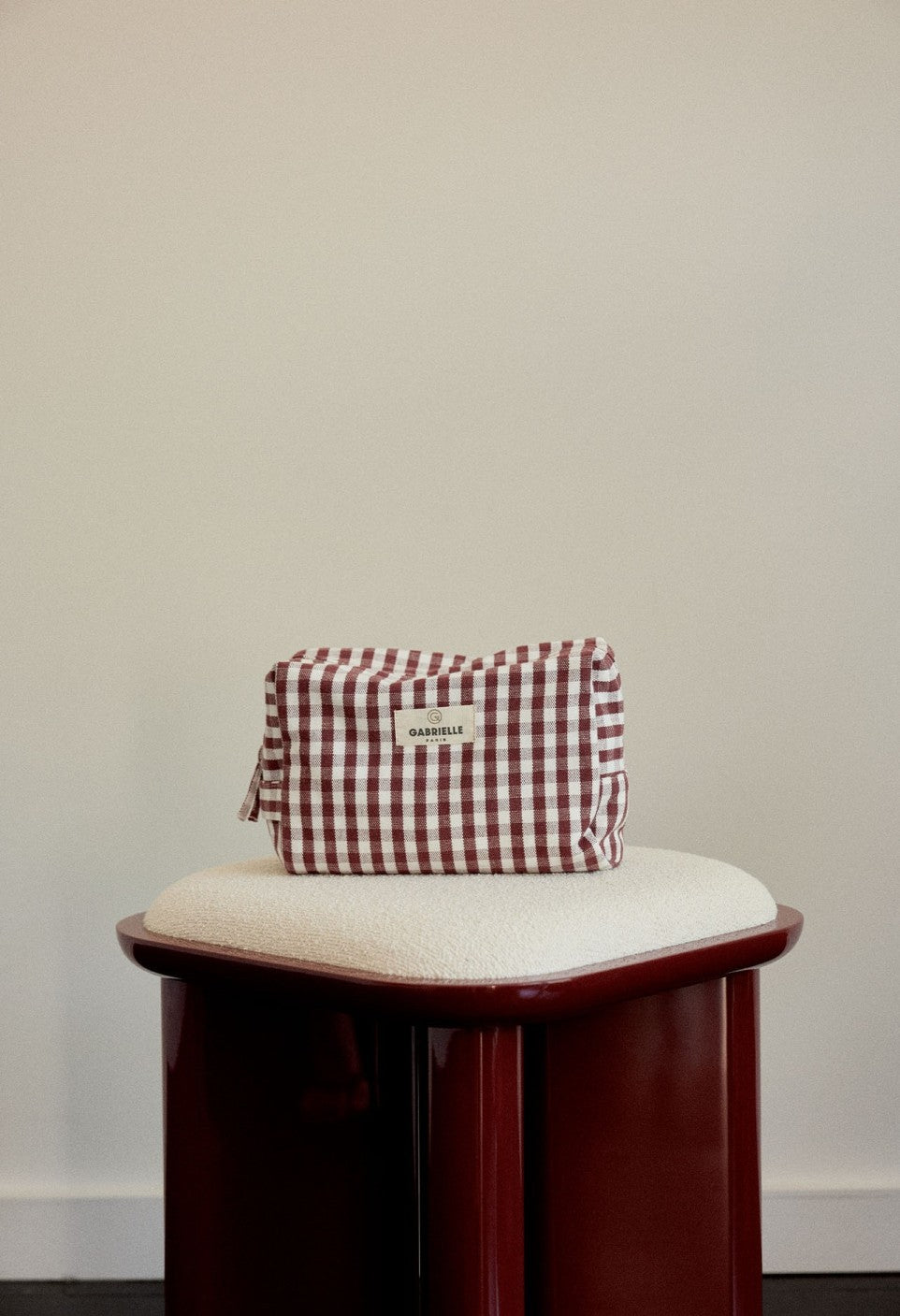 Trousse de toilette - Vichy bordeaux - Gabrielle Paris