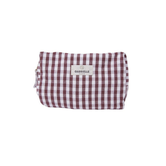 Trousse de toilette - Vichy bordeaux - Gabrielle Paris