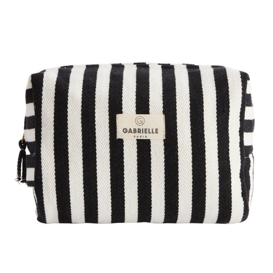 Trousse de toilette - Rayures noires - Gabrielle Paris