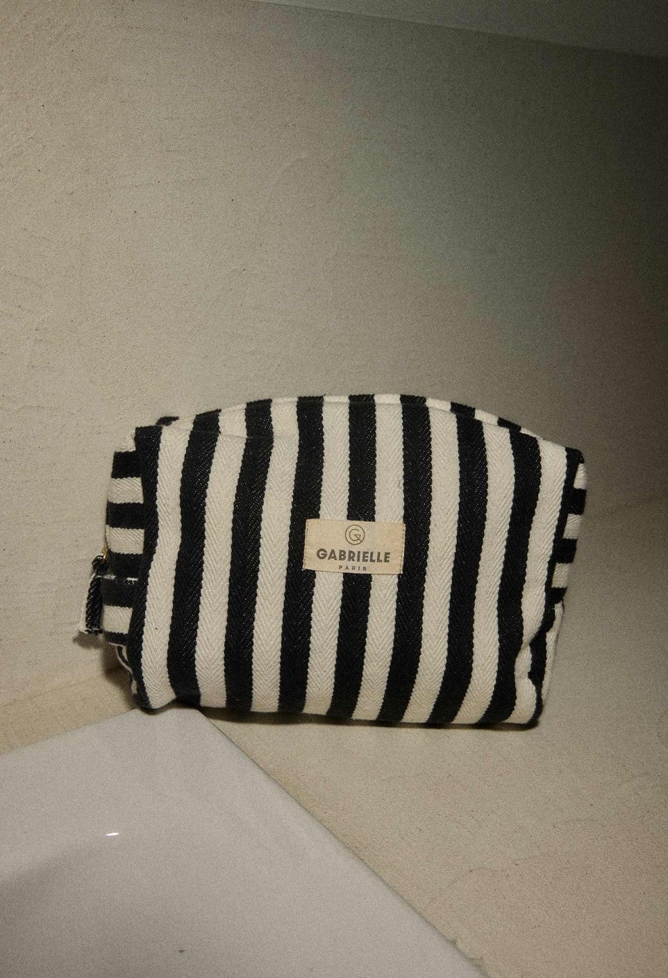 Trousse de toilette - Rayures noires - Gabrielle Paris