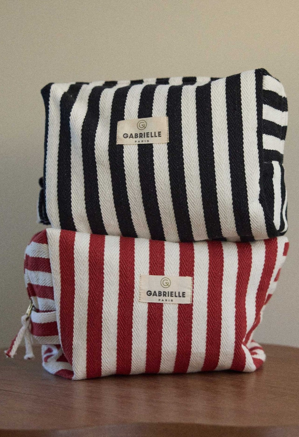 Trousse de toilette - Rayures noires - Gabrielle Paris
